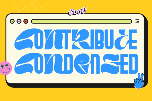 Contribute Condensed Font: A Playful Display Typeface for Crafters and Product Creators