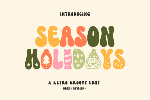 Season Holidays: A Retro Groovy Font for Festive Branding